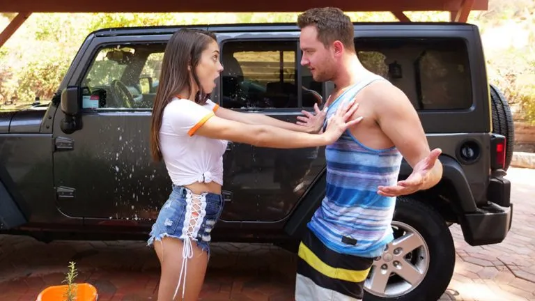 Step Bro Hoses Down Big Titty Step Sister